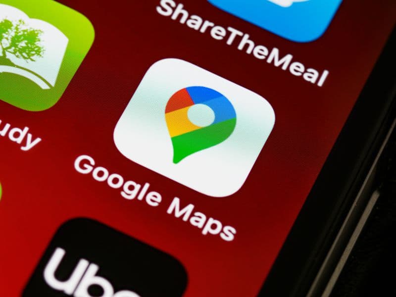 Person using Google Maps on a smartphone
