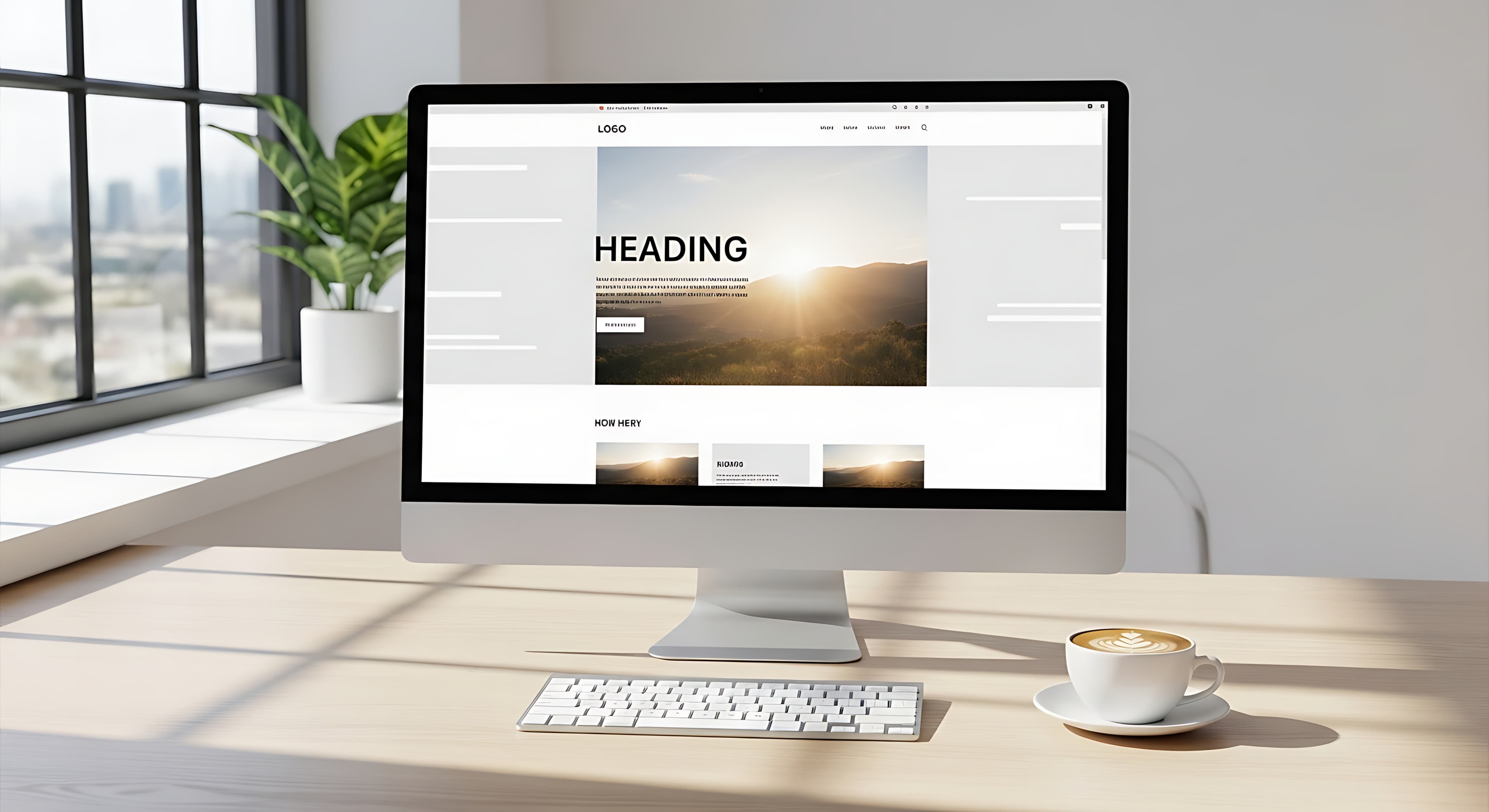 A professional website displayed on a desktop computer